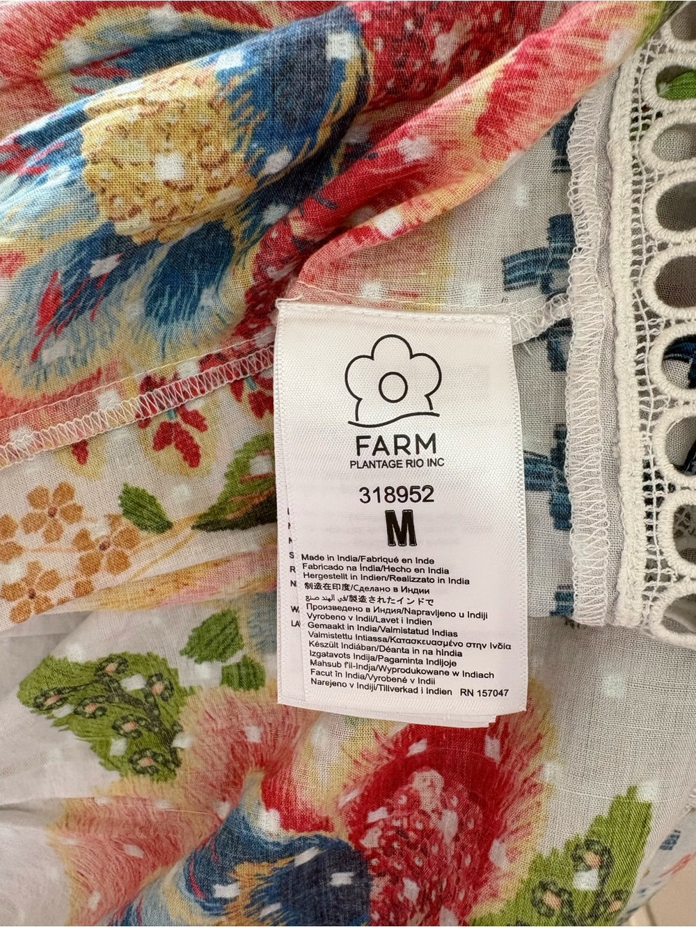 Farm Rio Delicate Garden A-Line Cotton Dress - Picture 8 of 8